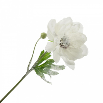 Цветок искусственный Анемон белый, 43 см
