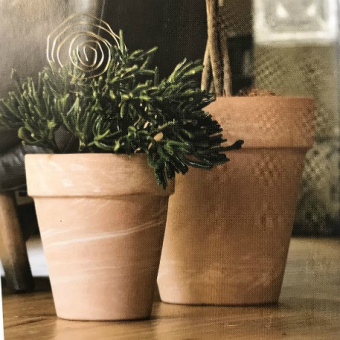 Горшок керамический с поддоном VASO ALTO DUO BIANCO WG, терракот 2