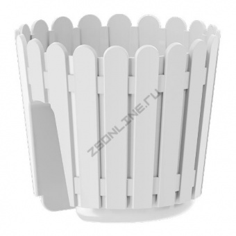 Кашпо на перила LANDHAUS railing d30; h21 см  белый (white)