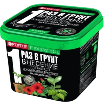 Удобрение Bona Forte НАНОУДОБРЕНИЕ пролонгированное для комнатных растений, рассады, саженцев, теплиц и грядок, ведро 1 л